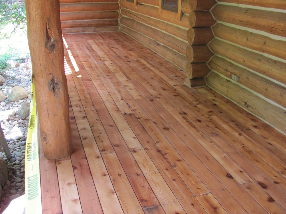 Deck Restoration on Log House