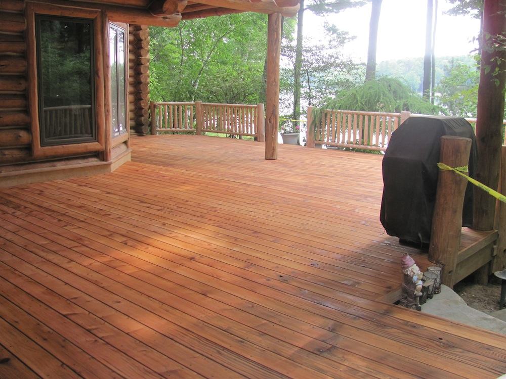 Deck Restoration on Log House